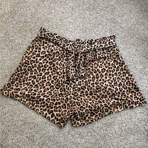 Leopard Print High Waist Women's Shorts